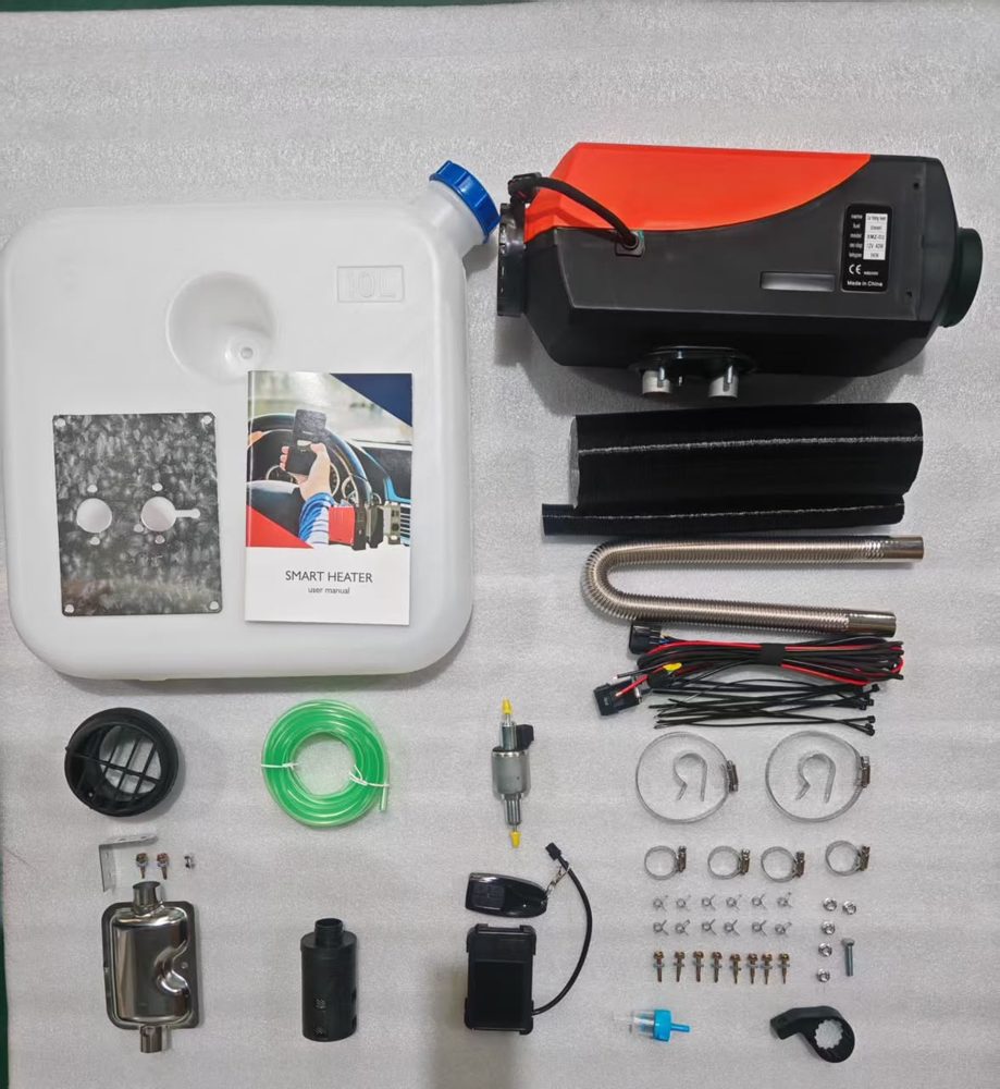 Complete bunk heater kit with 10 litre tank, fuel pump, exhaust, silencer, ducting and controller